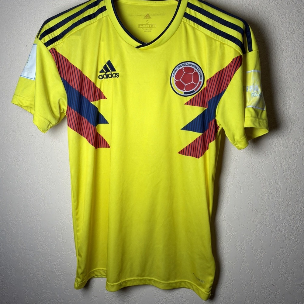 adidas Colombia 2018 World Cup Home Football Soccer Jersey Kit Small Yellow S